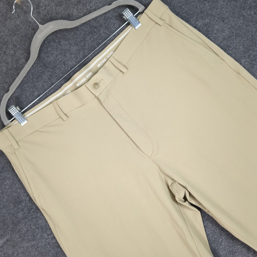Michael Kors Mens Khaki Beige Stretch Chino Trousers Pants 40W x 32L Slim Fit